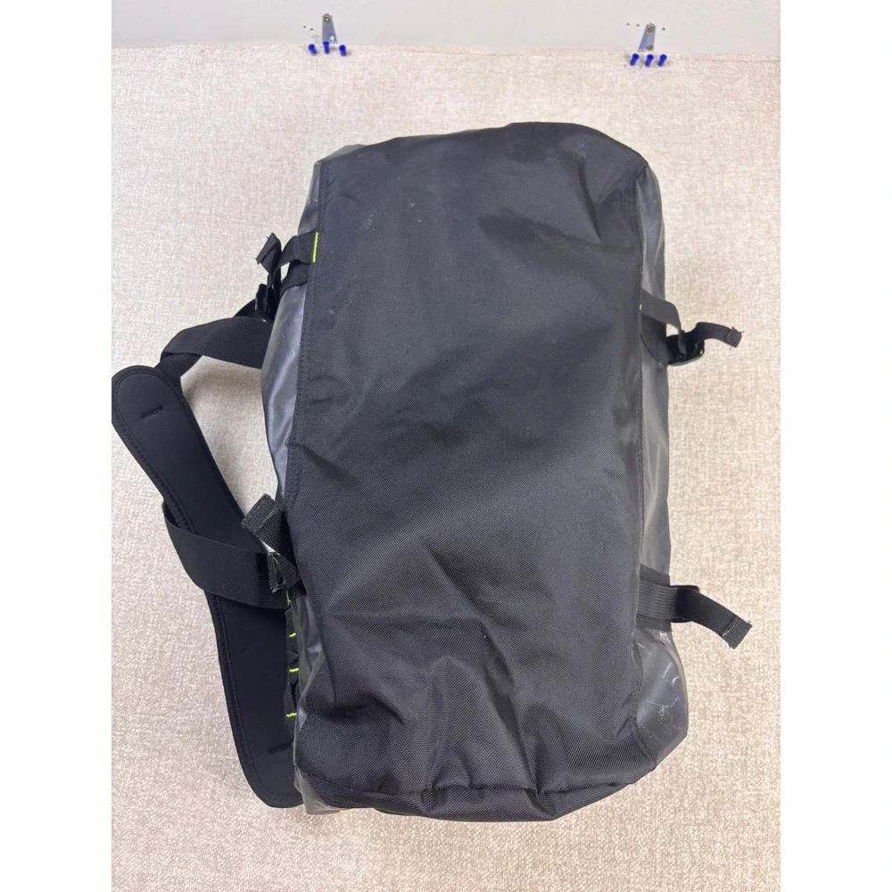 The North Face Base Camp Duffel Bag Black Yellow Large Backpack Straps Travel